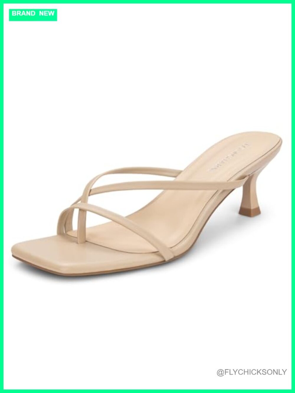 Womens Strappy Kitten Heels Square Open Toe Faux Leather Sandal